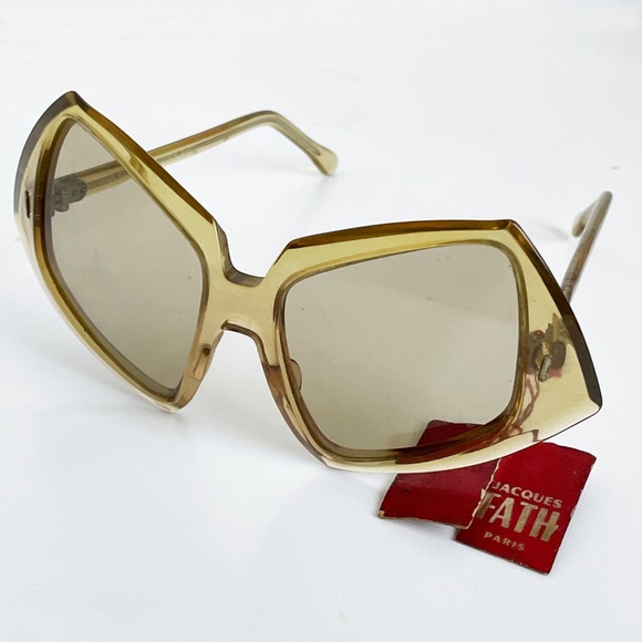Vintage Jacques Fath Sunglasses Oversized New Old Stock Mod Retro Style Sunnies - Picture 5 of 10